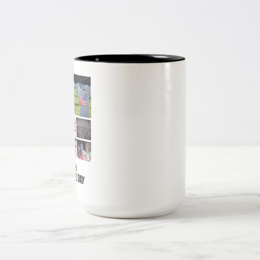 Aangepaste herdenkingsdag 8 Fotocollage Tweekleurige Koffiemok (Center)