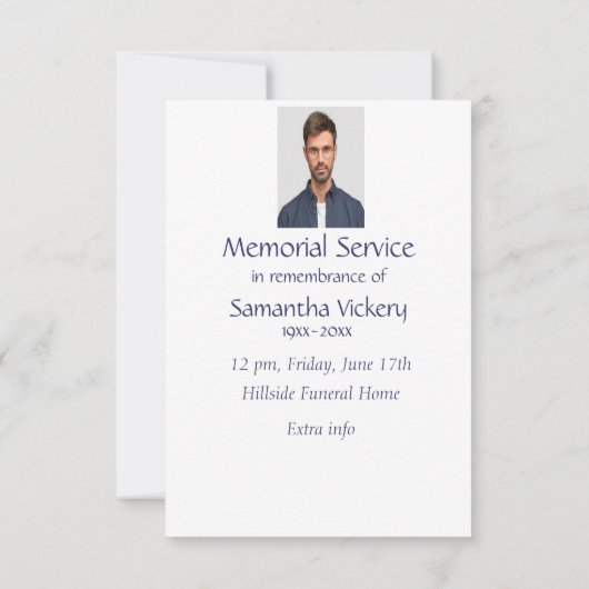 Aangepaste herdenkingsdienst nodigt Stellar Jay Bi Kaart (Achterkant)