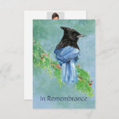 Aangepaste herdenkingsdienst nodigt Stellar Jay Bi Kaart (Voorkant / Achterkant)