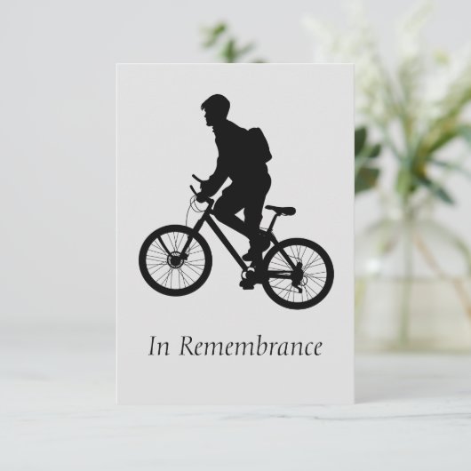 Aangepaste herdenkingsservice mountainbiker kaart (Staand voorkant)