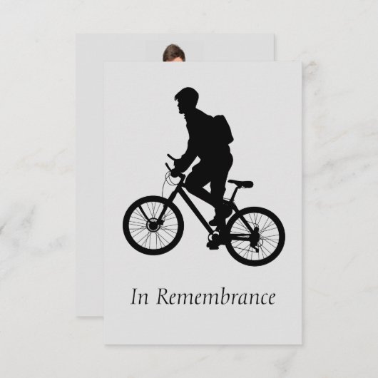 Aangepaste herdenkingsservice mountainbiker kaart (Voorkant / Achterkant)