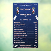 Aangepaste herenkapper Zeer gedetailleerde prijsta Raamsticker (Vel 3)