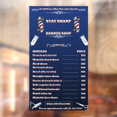 Aangepaste herenkapper Zeer gedetailleerde prijsta Raamsticker (Vel 2)