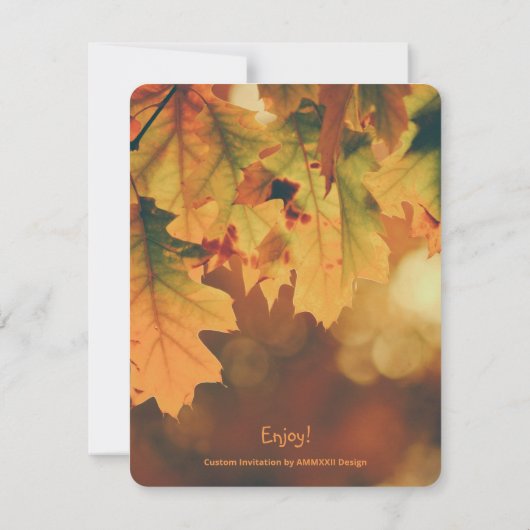 Aangepaste herfst bladeren Thanksgiving diner Kaart (Achterkant)