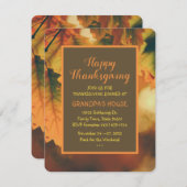 Aangepaste herfst bladeren Thanksgiving diner Kaart (Voorkant / Achterkant)