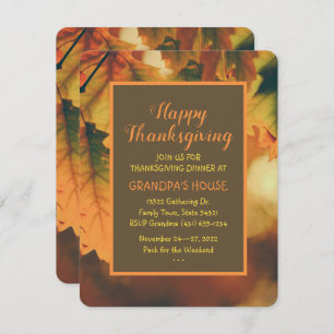 Aangepaste herfst bladeren Thanksgiving diner Kaart
