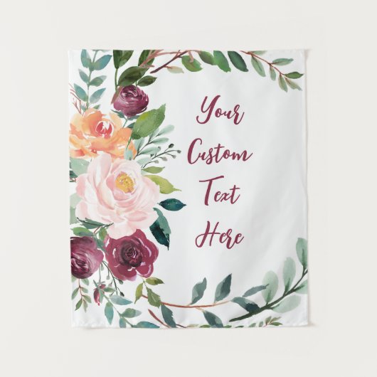 Aangepaste Herfst Bloemen bruiloft receptie Foto P Wandkleed (Voorkant)