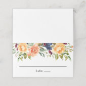 Aangepaste Herfst Bloemen Waterverf bruiloft Plaatskaartje (Buitenkant ongevouwen)