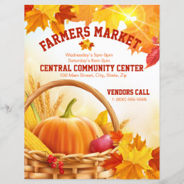 Aangepaste Herfst boerenmarkt Event Flyer 8.5"x11"