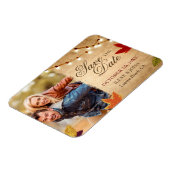 Aangepaste herfst bruiloft Bewaar de datum Foto Ma Magneet (Linkerzijde)