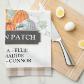 Aangepaste Herfst Decor Oma's pompoen Patch Theedoek (Quarter Fold)