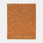 Aangepaste herfst familienaam fleece | Gepersonali Deken (Voorkant)