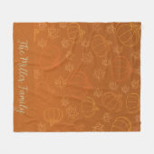 Aangepaste herfst familienaam fleece | Gepersonali Deken (Voorkant (Horizontaal))