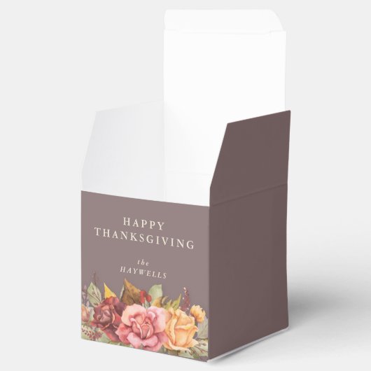 Aangepaste Herfst Floral Border Thanksgiving Bedankdoosjes (Geopend)