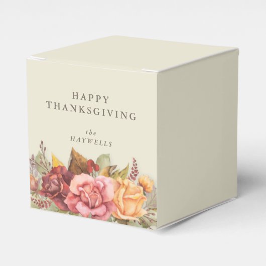 Aangepaste Herfst Floral Border Thanksgiving Bedankdoosjes (Voorkant Zijde)