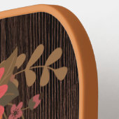 Aangepaste Herfst Floral op houten peddel Pro Pickleball Paddle (Links Detail)