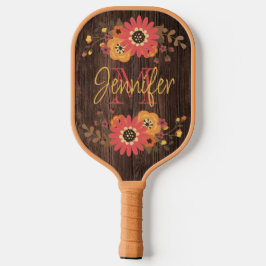 Aangepaste Herfst Floral op houten peddel Pro Pickleball Paddle