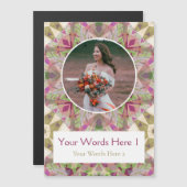 Aangepaste Herfst Groen Roze Ster bruiloft Dank u  Magnetische Uitnodiging (Voorkant / Achterkant)