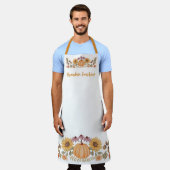 Aangepaste Herfst Herfst Bloemen Monogram Thanksgi Schort (Gedragen)