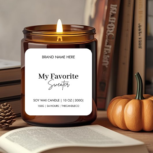 Aangepaste Herfst Kaarsetiket Sjabloon Vierkante Sticker