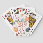 Aangepaste herfst kleuren patroon, dankbaar pokerkaarten (Achterkant)