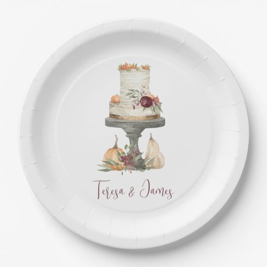 Aangepaste herfst Layer Cake Papieren Bordje (Voorkant)