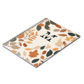 Aangepaste Herfst Monogram Bloemen Gepersonaliseer Notitieboek (Linkerzijde)