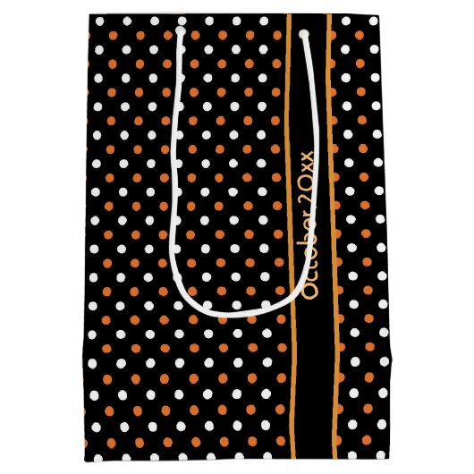 Aangepaste Herfst Polka Gift Bag Medium Cadeauzakje (Achterkant)