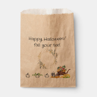Aangepaste herfst pompoen kruiwagen feest gunstzak bedankzakje