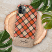 Aangepaste herfst pompoen Sinaasappel bruin tartan Case-Mate iPhone Case