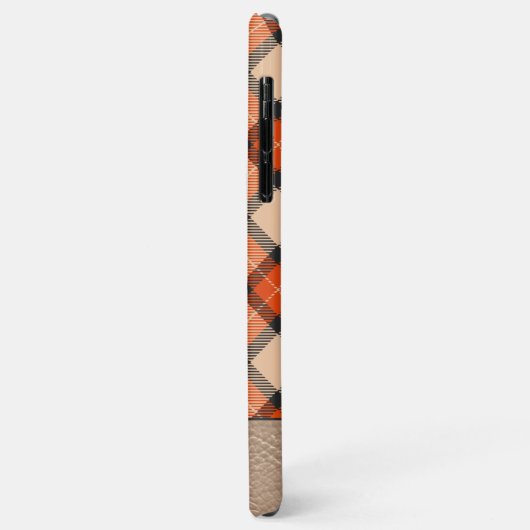 Aangepaste herfst pompoen Sinaasappel bruin tartan Case-Mate iPhone Case (Achterkant/links)