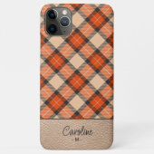 Aangepaste herfst pompoen Sinaasappel bruin tartan Case-Mate iPhone Case (Achterkant)