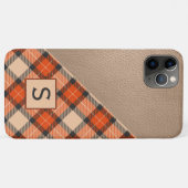 Aangepaste herfst pompoen Sinaasappel bruin tartan Case-Mate iPhone Case (Achterkant (horizontaal))