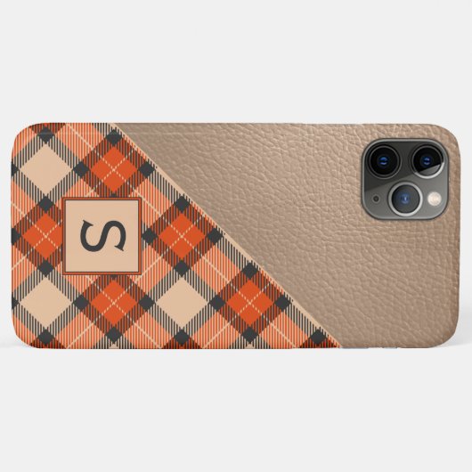Aangepaste herfst pompoen Sinaasappel bruin tartan Case-Mate iPhone Case (Achterkant (horizontaal))