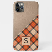 Aangepaste herfst pompoen Sinaasappel bruin tartan Case-Mate iPhone Case (Achterkant)