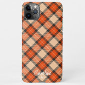 Aangepaste herfst pompoen Sinaasappel bruin tartan iPhone Hoesje (Achterkant)