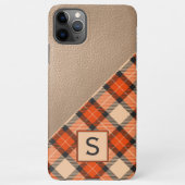 Aangepaste herfst pompoen Sinaasappel bruin tartan iPhone Hoesje (Achterkant)