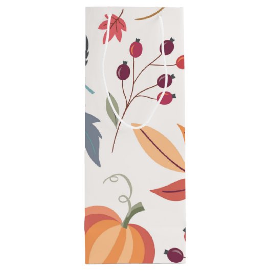 Aangepaste herfst printwijn wijn cadeautas (Achterkant)