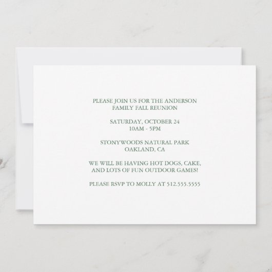 Aangepaste Herfst Retreat Sunset Mountain Party Kaart (Achterkant)