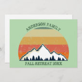Aangepaste Herfst Retreat Sunset Mountain Party Kaart (Voorkant / Achterkant)