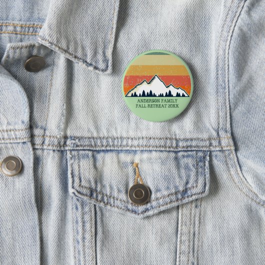Aangepaste Herfst Retreat Sunset Mountain Party Ronde Button 5,7 Cm (In situ)