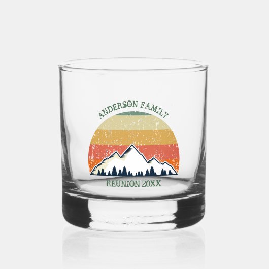 Aangepaste Herfst Retreat Sunset Mountain Party Whisky Glas (Voorkant)