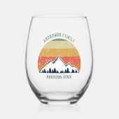 Aangepaste Herfst Retreat Sunset Mountain Party Wijnglas Zonder Voet (Voorkant)