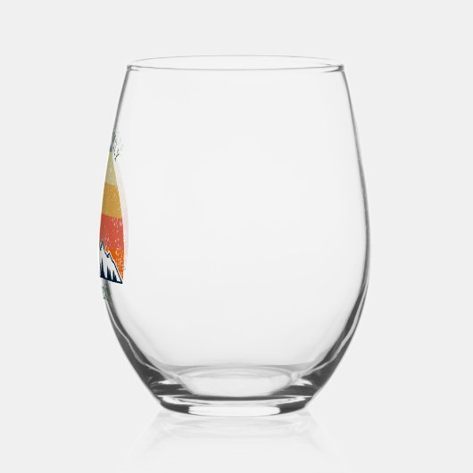 Aangepaste Herfst Retreat Sunset Mountain Party Wijnglas Zonder Voet (Links)