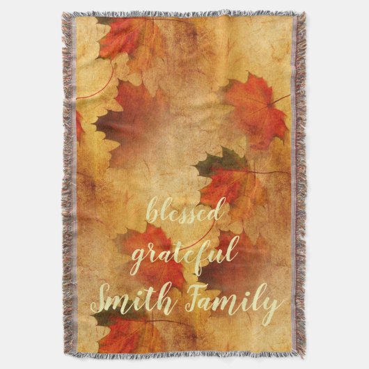 Aangepaste herfst Thanksgiving vakantie Deken (Voorkant Verticaal)