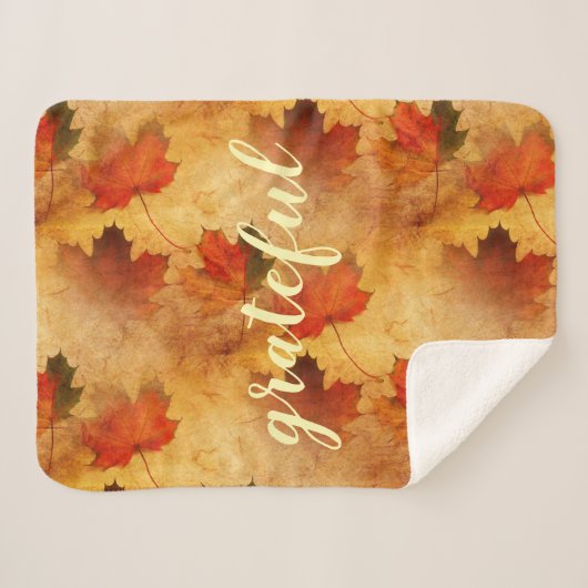 Aangepaste herfst Thanksgiving vakantie Sherpa Deken (Voorkant (horizontaal))