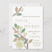 Aangepaste Herfst Tree Gold Branch Wedding Kaart (Voorkant)