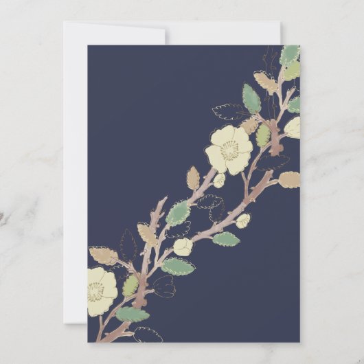 Aangepaste Herfst Tree Gold Branch Wedding Kaart (Achterkant)