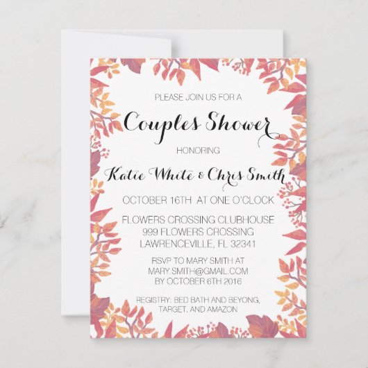 Aangepaste Herfst Waterverf Kaart (Voorkant)