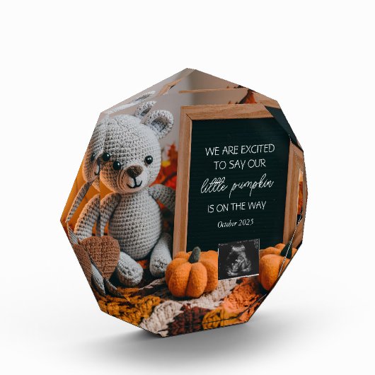Aangepaste herfst Zwangerschapsaankondiging Fotoblokken (Links)